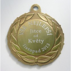 tištěný štítek na medaili